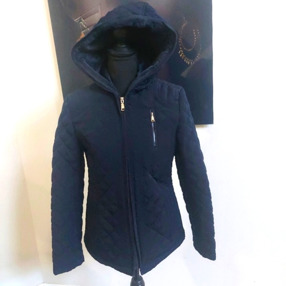 Laundry by Design Women's Navy Blue Hooded Quilted Puffy Jacket Size S/P - Picture 15 of 16